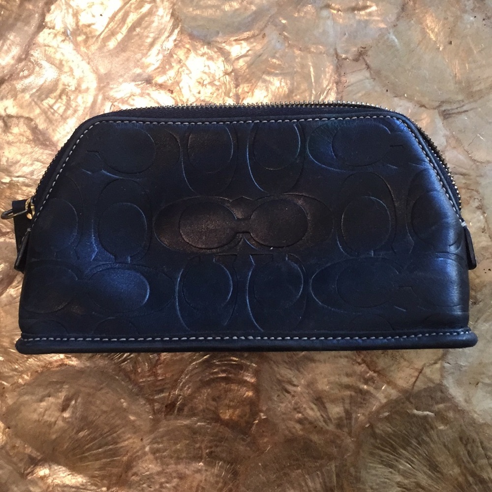 Coach signature leather makeup bag
